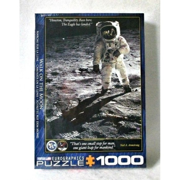 New Walk on the Moon Sealed Jigsaw Puzzle 1000 Pieces Apollo Neil Armstrong - Picture 1 of 2